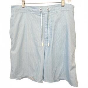 Johnny O Men's Swim Trunks - Light Blue Hexagon Pattern, XL